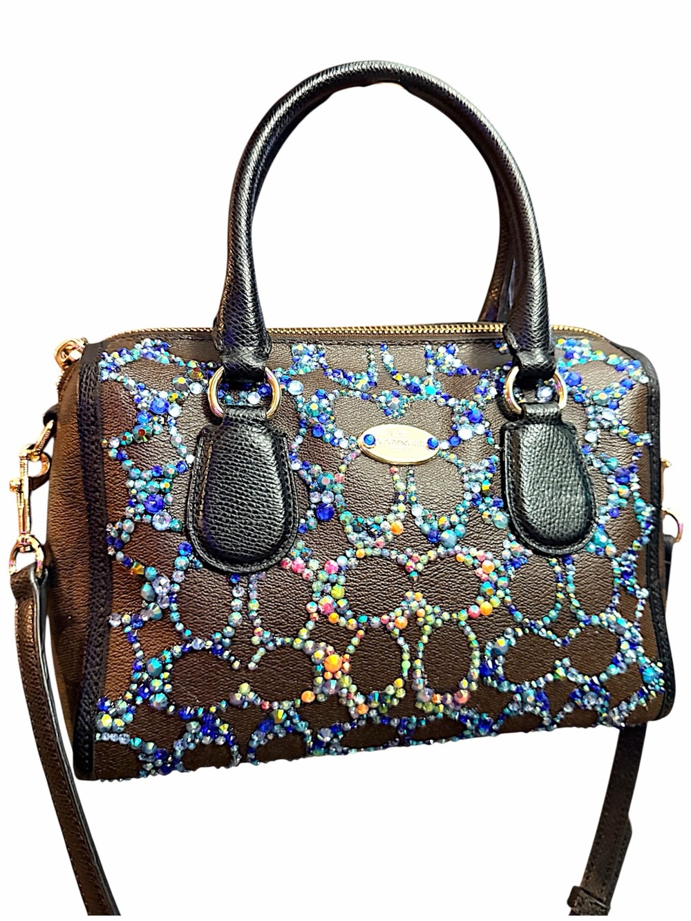 Coach Signature Mini Bennett Crossbody Custom Bedazzled w/ rhinestones